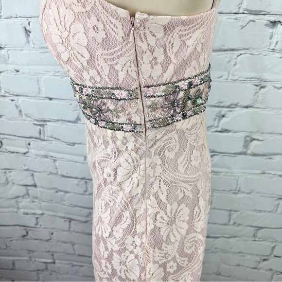 Sue Wong Nocturne Beaded Embroidered Lace Evening Dress Size Small Pink Vintage - Picture 5 of 15